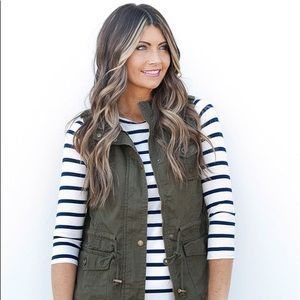 Olive green utility vest